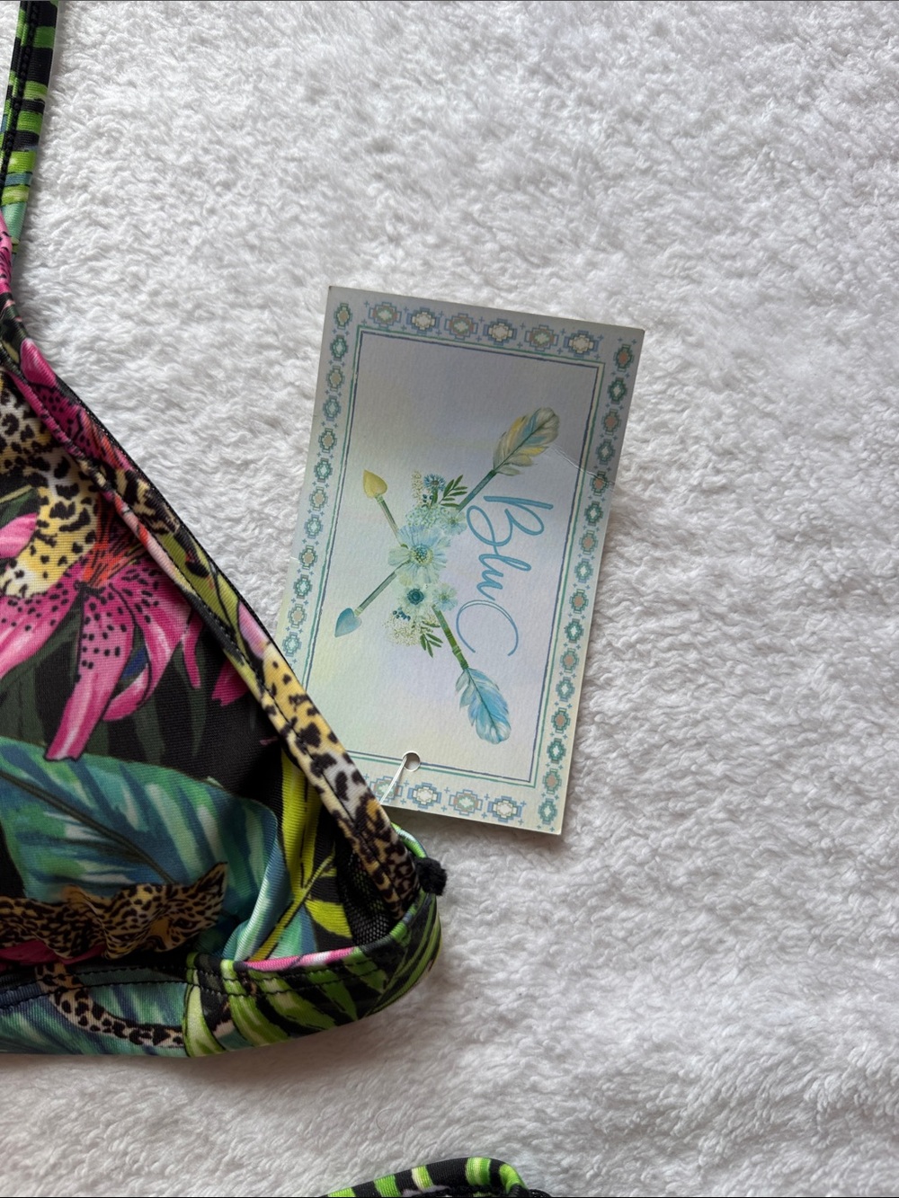 NWT BluC Jaguar Tropical Print Mesh Detail 2 Piece Bikini Set, Women's Small - Picture 4 of 7